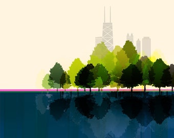 Summer City / Chicago -  Art Print