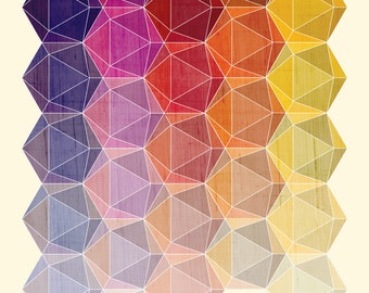 Icosahedron Geometric  Art Print