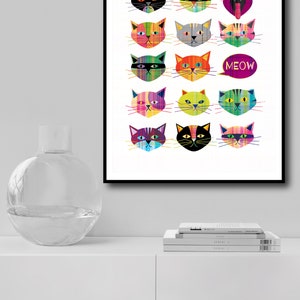 Cat Art / Plaid Cats Art Print image 4