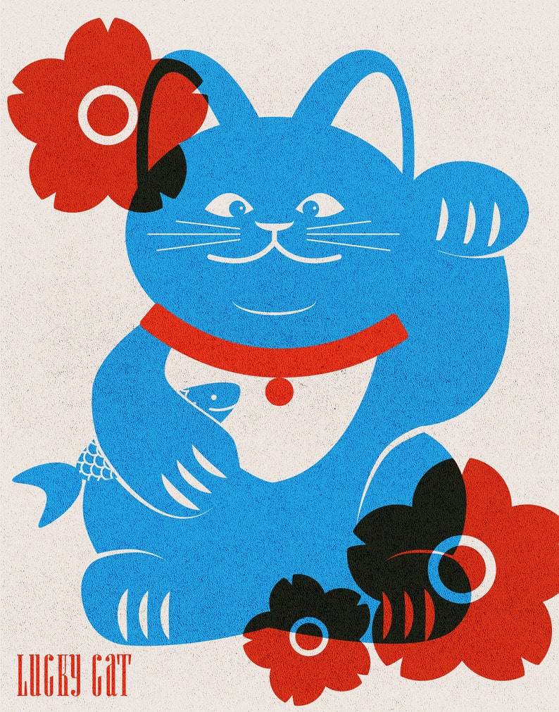 Lucky Cat Art Print image 1
