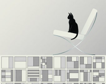 Architecture Cat - Barcelona Chair Art Print