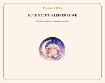 Kids Bedtime Routine Purple Night + Light | Sleep Cards, Affirmations & Night Ritual | German English PDF