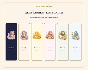Kids School Planner Printable | Homework Organizer and Backpack Checklist | German & English | A4 US Letter PDF | All Colors Bundle