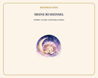 Kids Feelings Cards Purple Night + Light | Calm Corner, Breathing & Coping Cards | German English PDF