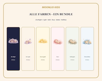 Kids Routine Cards Complete Bundle | 6 Colors | 72 Cards & 6 Routine Boards | German English 300 dpi PDF