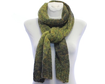 Knitted  scarf , Herbal green stola , Mohair wrap scarf for women , men's scarf , green mohair shawl Autumn colors Fall Winter accessory