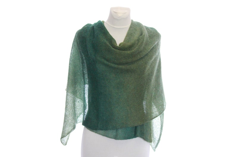 Knitted kid-mohair lime scarf bright-green lace scarf women's scarf green apple lace wrap knitted mohair wrap knit green mohair stola