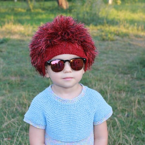 Free Shipping Baby and adult hats / Cabbage Patch Kids Hat  /   / Children  fuzzy hat   / Halloween Costume /  Maroon / troll wig