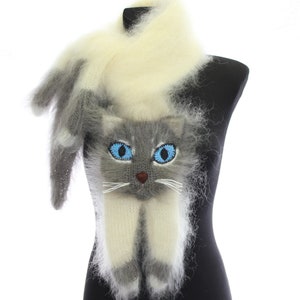 Gestricktes Halstuch, Tierhalstuch, Katze Schal