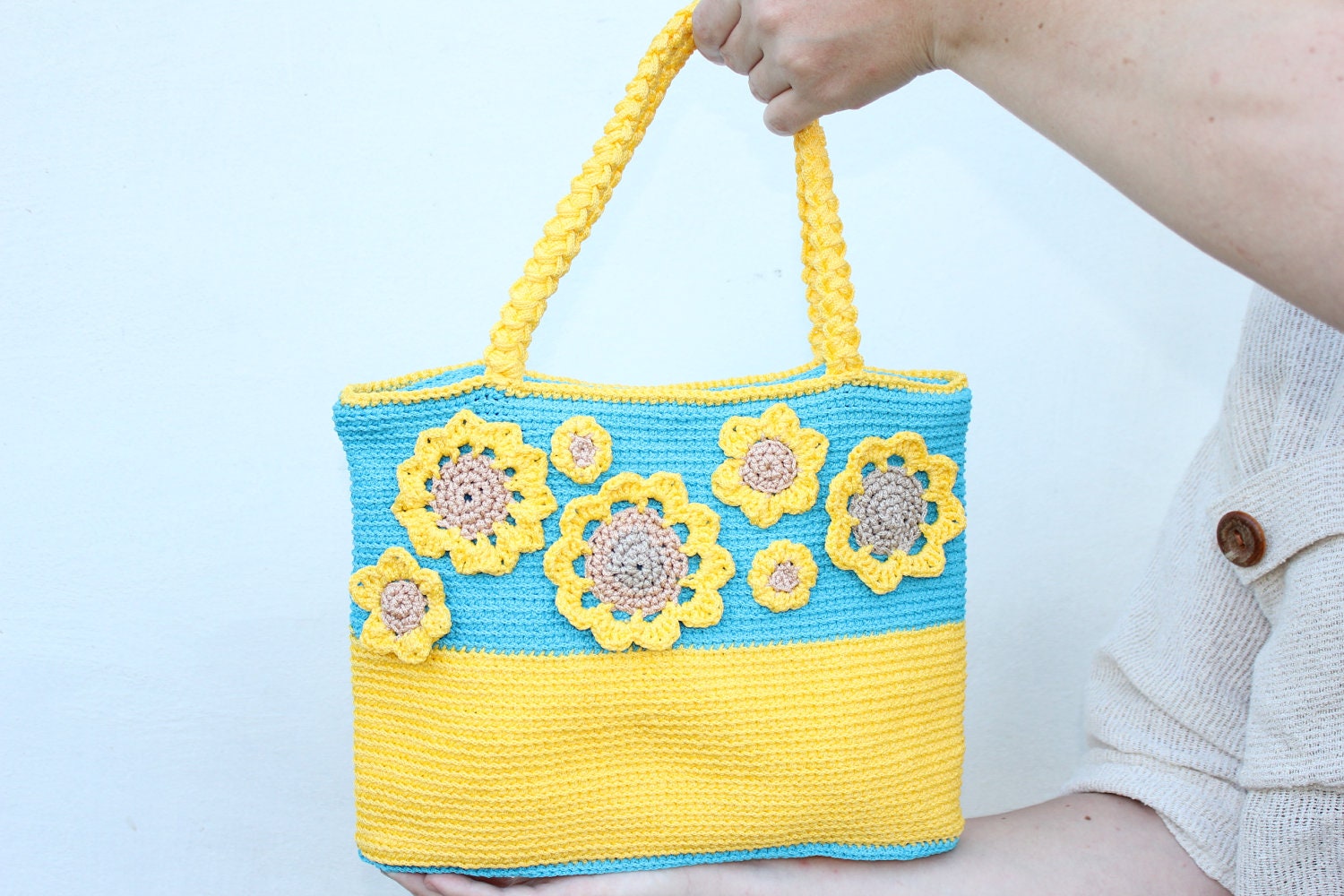 Crochet Bag ukraine Flag / Crochet Bag OOAK / - Etsy