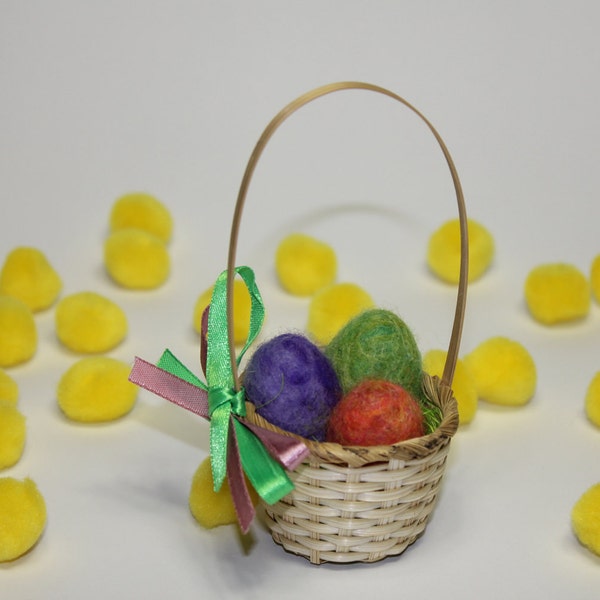 A basket with Easter eggs