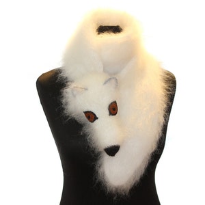 Arctic Fox Polar Fox. Hand Knit Fox Scarf. Fuzzy Soft Scarf - Etsy