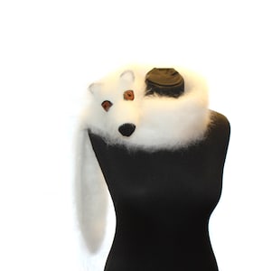 Arctic Fox Polar Fox. Hand Knit Fox Scarf. Fuzzy Soft Scarf - Etsy