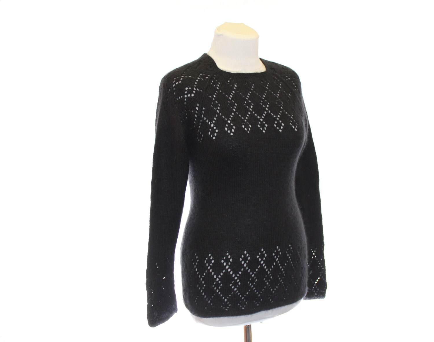 OOAK Knited Jumper / Black Cat / Sweater for Women / Angora | Etsy