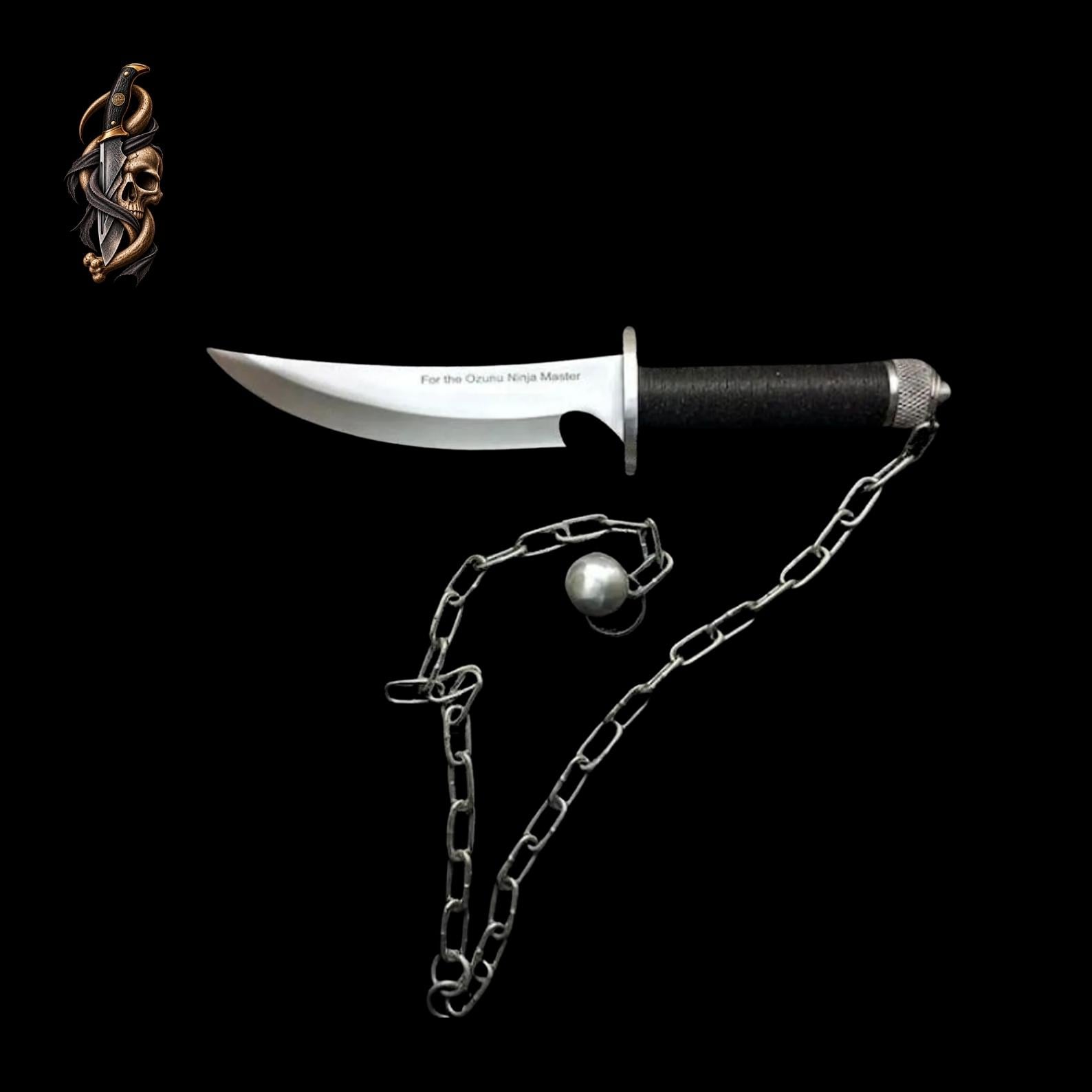Ninja Assassin Collectible Replica Knife with High Carbon Steel Blade and Hand-Finished Leather Sheath thumbnail 6