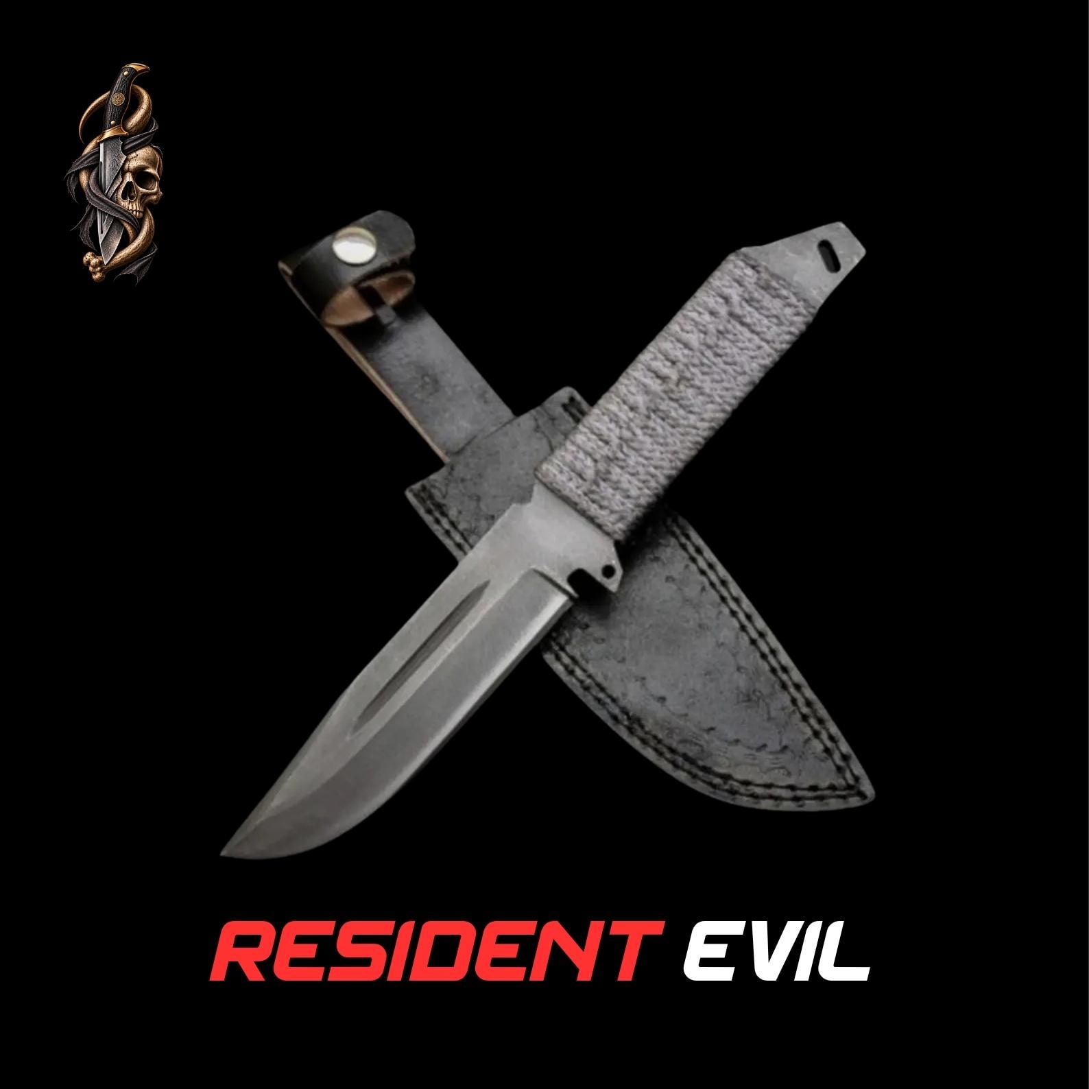 Resident Evil Bio Hazard Replica Knife with Leather Sheath