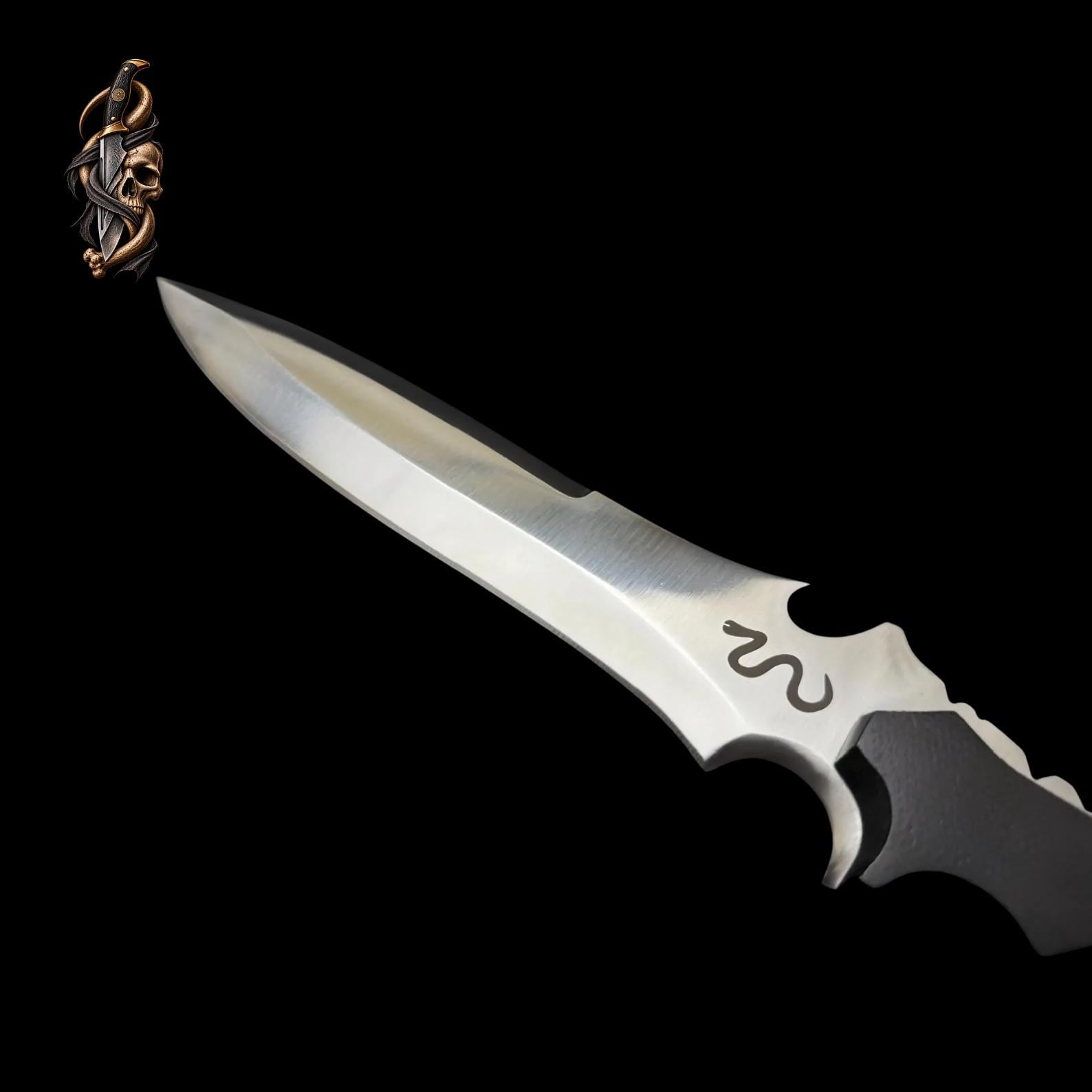 RE4 Remake Jack Krauser Replica Knife: D2 Steel, Leather Sheath thumbnail 9