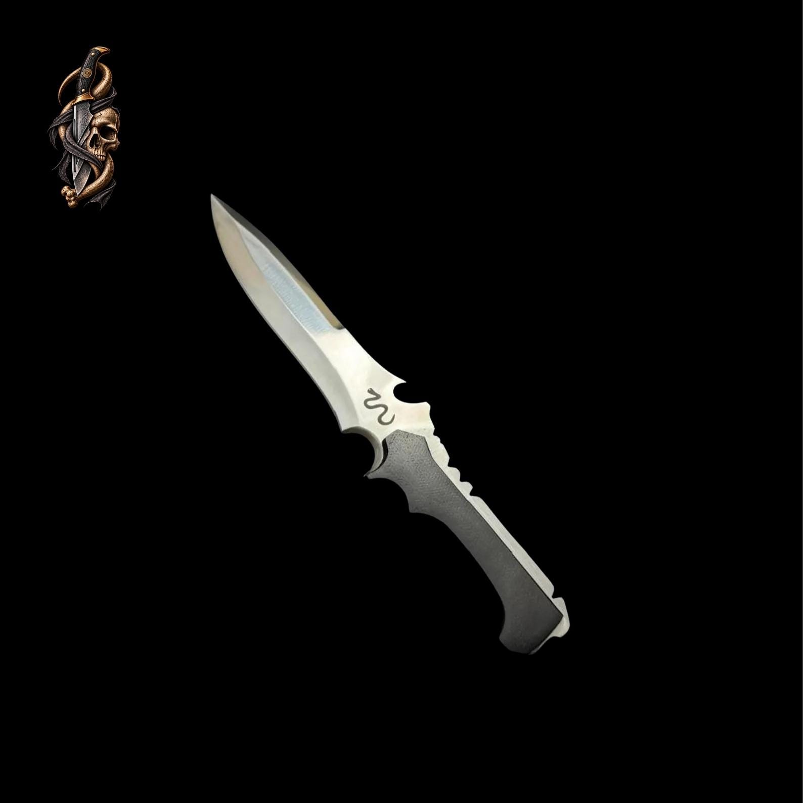 RE4 Remake Jack Krauser Replica Knife: D2 Steel, Leather Sheath thumbnail 2