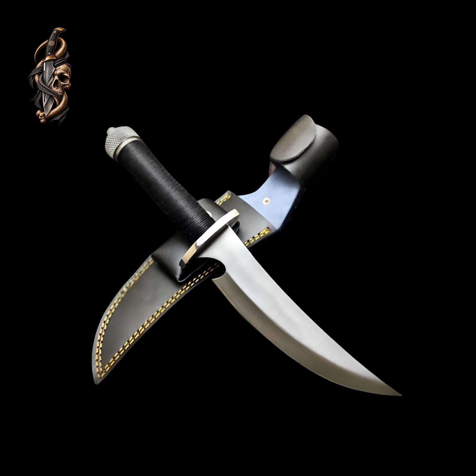 Ninja Assassin Collectible Replica Knife with High Carbon Steel Blade and Hand-Finished Leather Sheath thumbnail 4