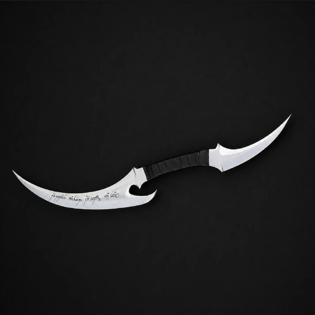 Elf Style Blades: Fantasy Daggers with | Handmade D2 Steel l Leather Wrap thumbnail 7
