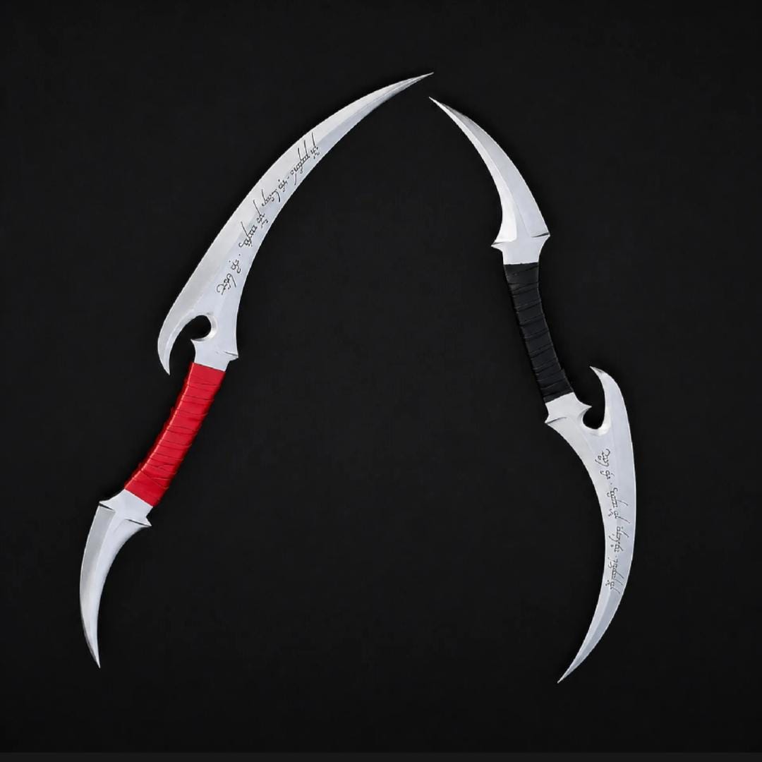 Elf Style Blades: Fantasy Daggers with | Handmade D2 Steel l Leather Wrap thumbnail 3