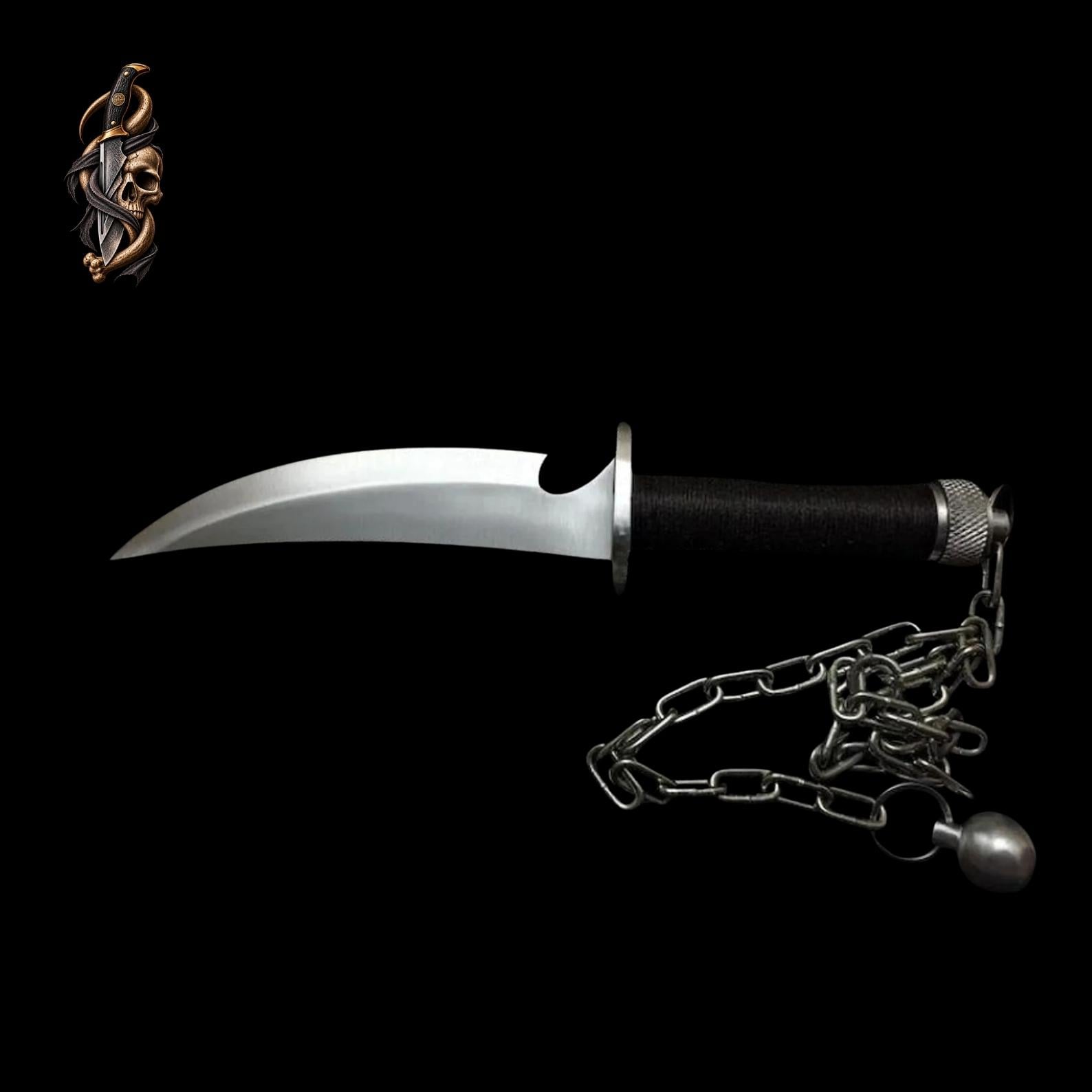 Ninja Assassin Collectible Replica Knife with High Carbon Steel Blade and Hand-Finished Leather Sheath thumbnail 8