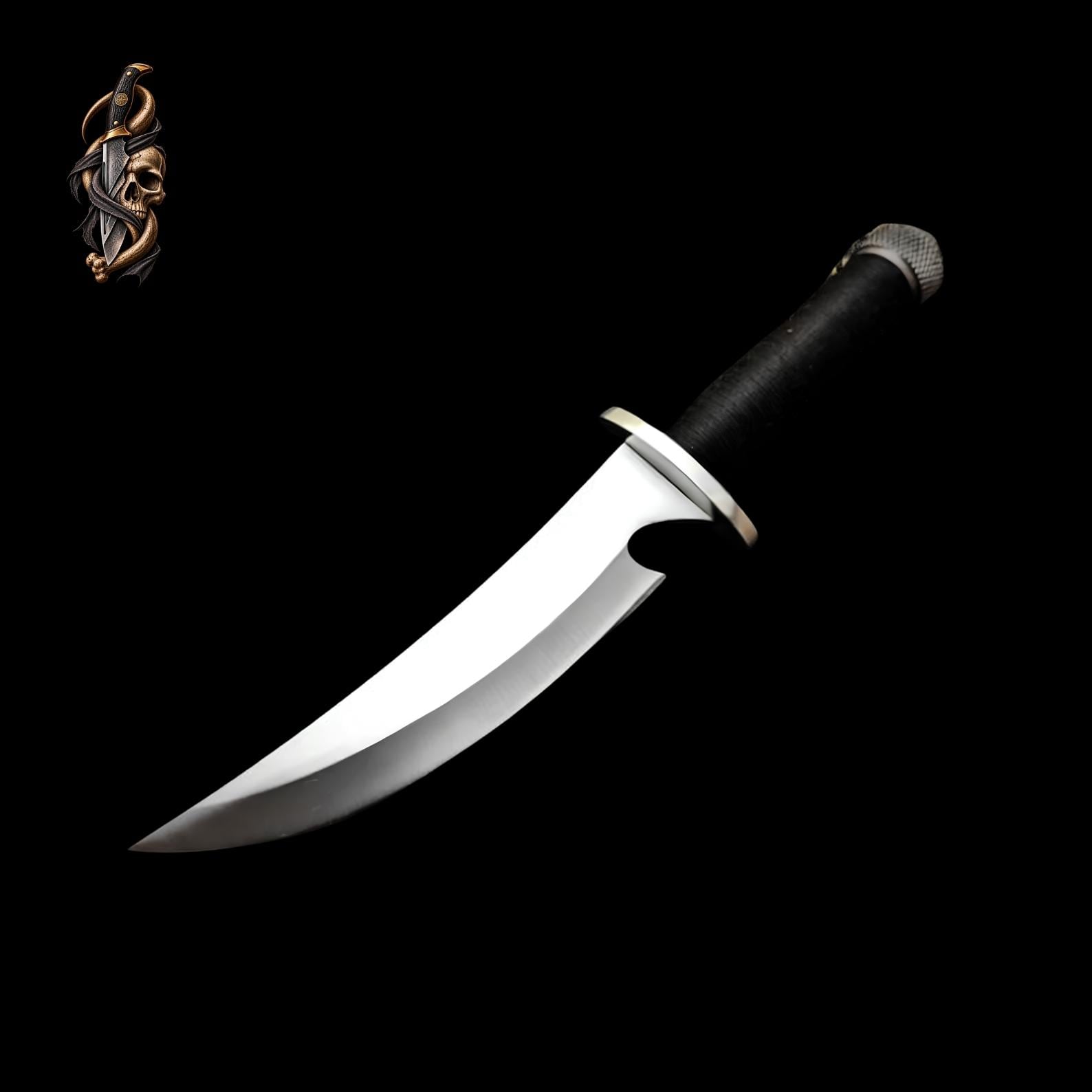 Ninja Assassin Collectible Replica Knife with High Carbon Steel Blade and Hand-Finished Leather Sheath thumbnail 3
