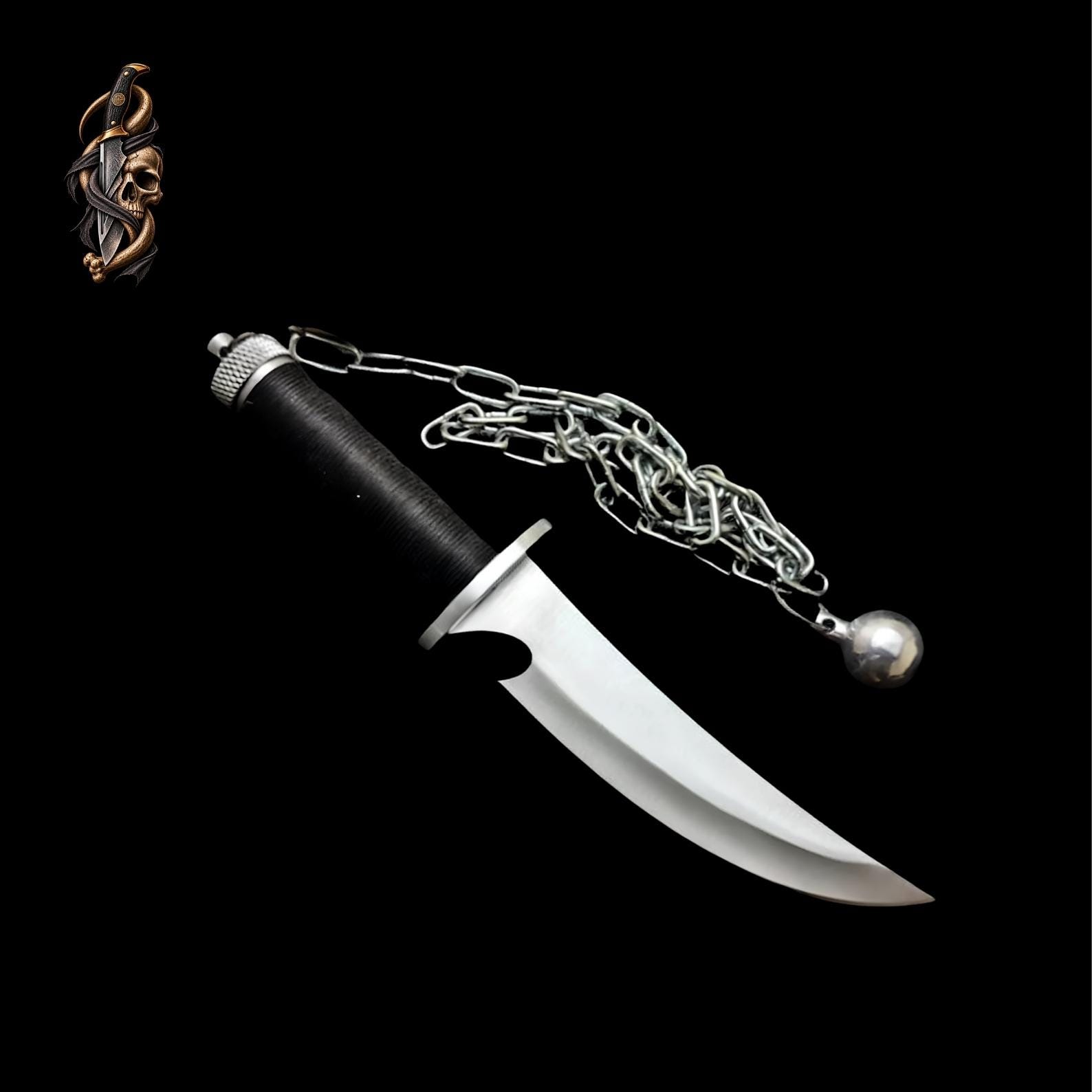 Ninja Assassin Collectible Replica Knife with High Carbon Steel Blade and Hand-Finished Leather Sheath thumbnail 2