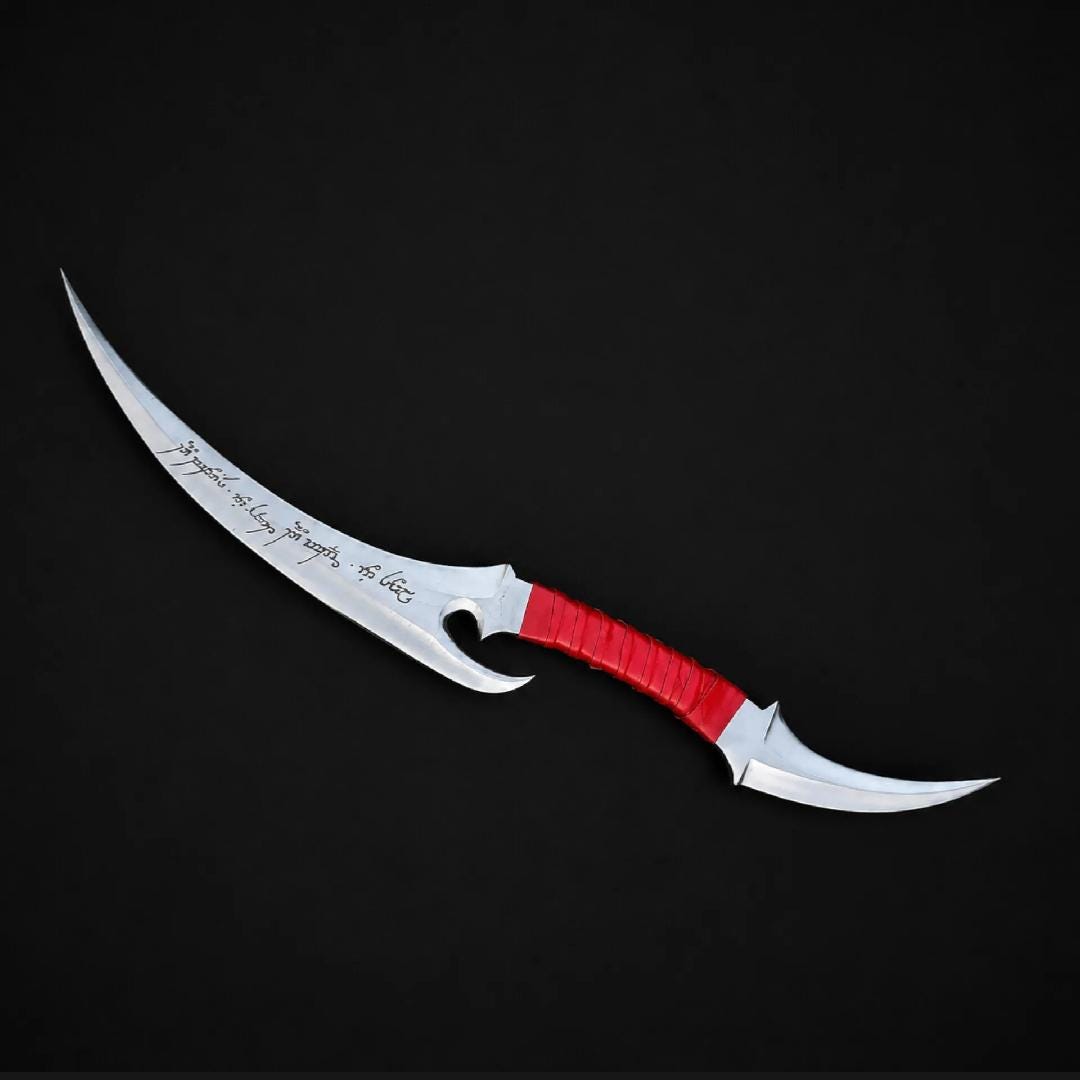 Elf Style Blades: Fantasy Daggers with | Handmade D2 Steel l Leather Wrap thumbnail 4