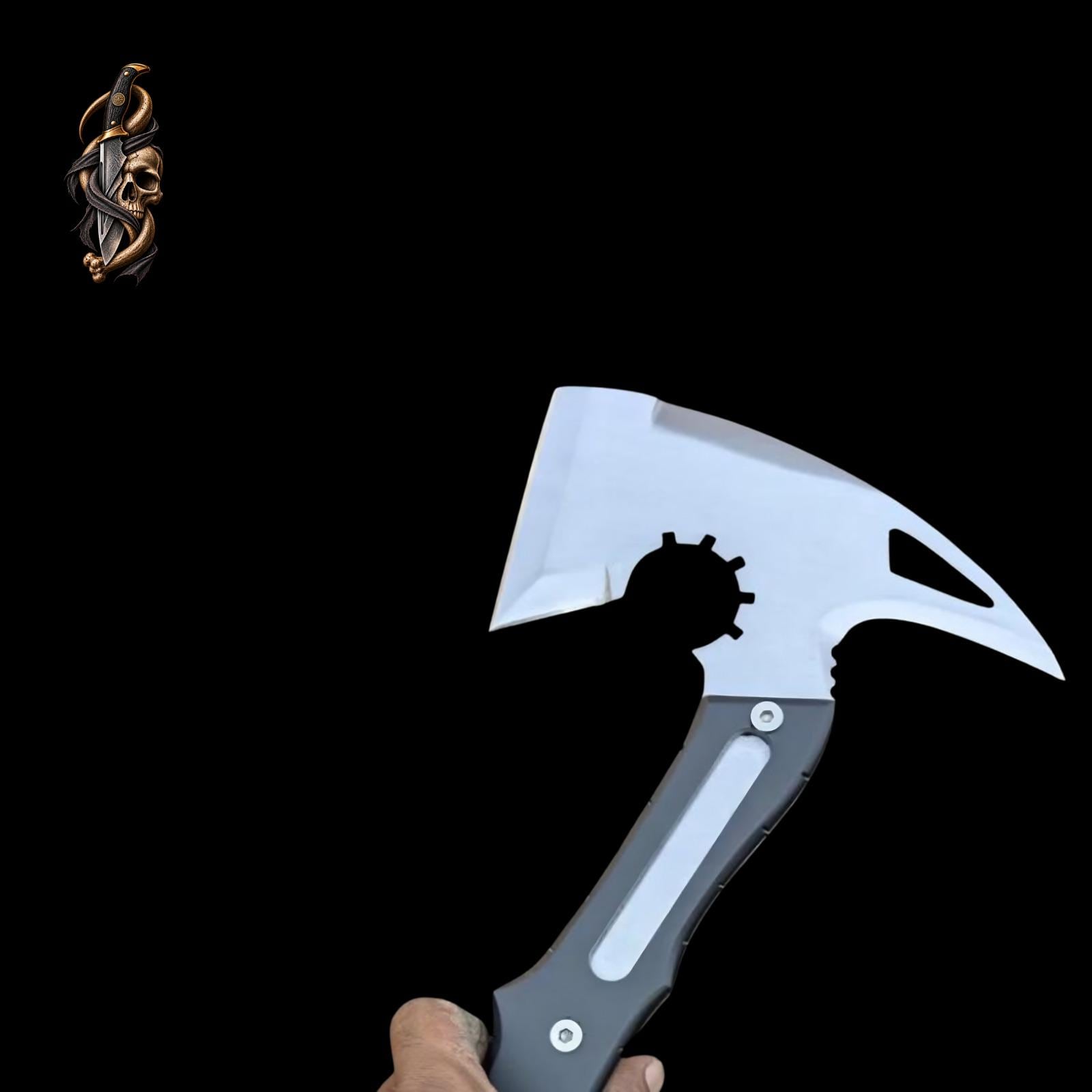 Resident Evil Requiem Leon's Hatchet with Leather Sheath | RE9 Full Tang Stainless Steel Axe thumbnail 7