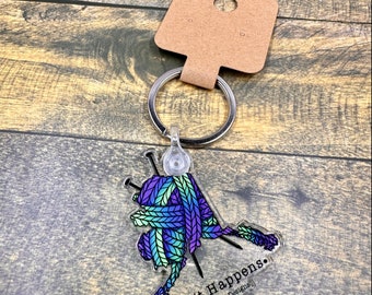 Alaska Knit Happens Key Chain Knitting Gift Funny Alaskan Gift