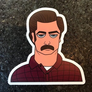 Ron Swanson Waterproof Sticker