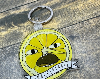 Earl of Lemongrab Keychain - Adventure Time 'Unacceptable!'