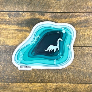 Loch Ness Monster Sticker  Nessie Artwork – Nessy Lochness Print Art – Nessie Fine Art Print – Home Décor – Ness Stciker Nessie Gift