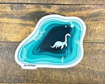 Pegatina del monstruo del Lago Ness: Impresión artística de Nessie, decoración del hogar
