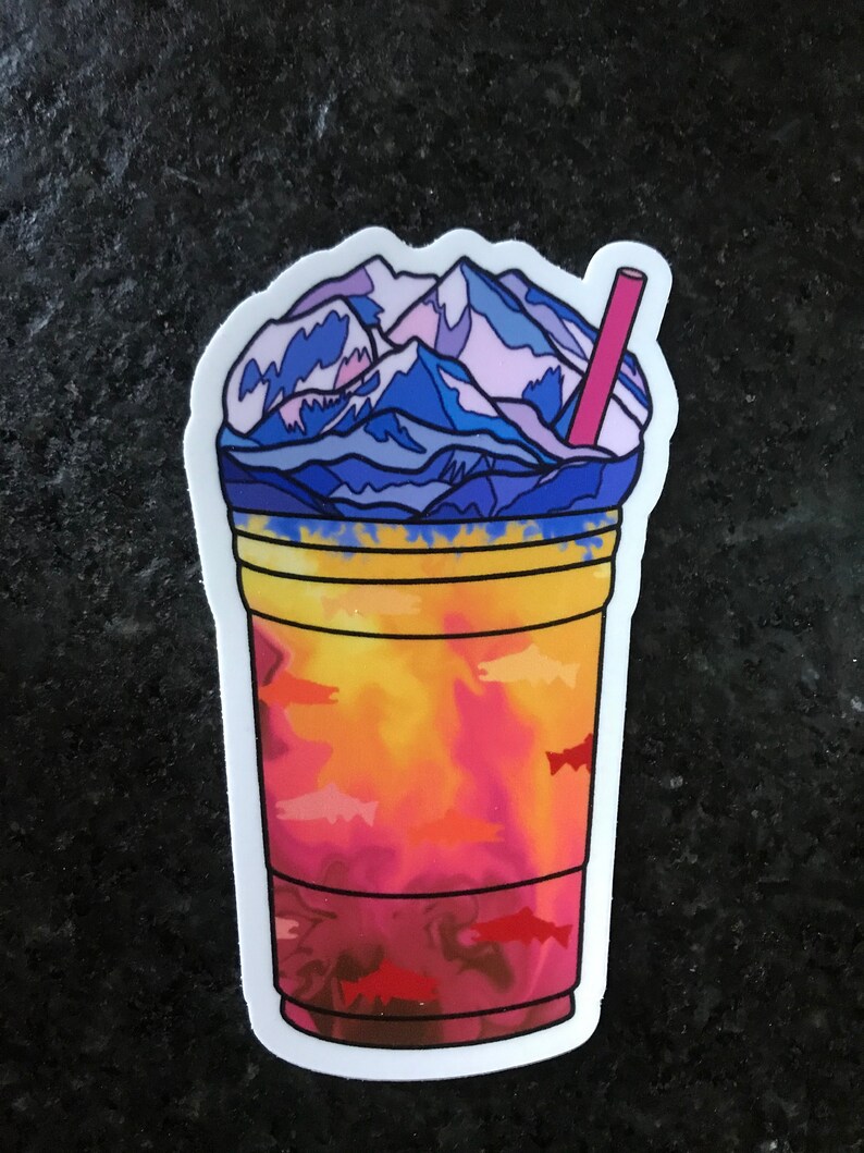 DRINK STICKER Cute Drink Vinyl Sticker Alaskan Wildflower Etsy