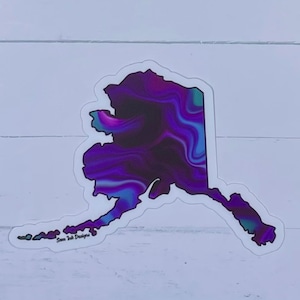 Oryginalna grafika Alaska Norther Lights Aurora Pink Edition Naklejka wodoodporna