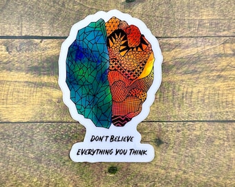 Brain Sticker: Mental Health Awareness, Waterproof Laptop Decal
