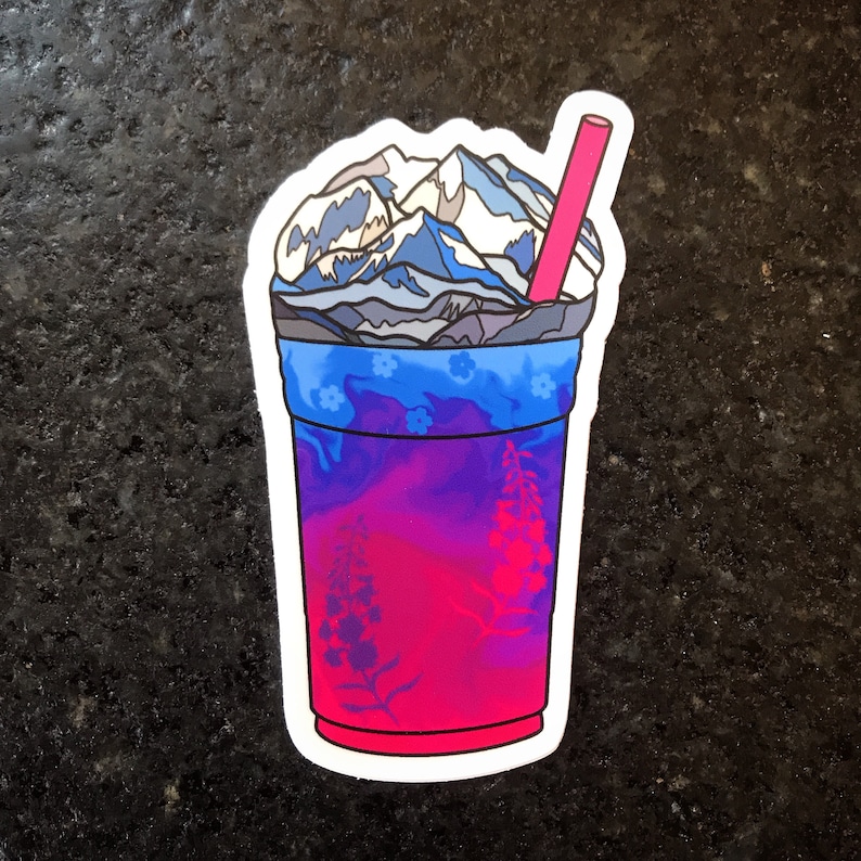 DRINK STICKER Cute Drink Vinyl Sticker Alaskan Wildflower Etsy