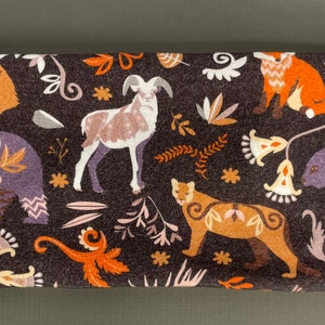 Animales salvajes Alces Mapaches Diademas hechas a mano Jersey de punto suave Purple Animals
