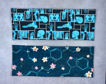 Medical X-Ray and Serotonin Chemical Floral Handmade Headbands Jersey Knit Soft
