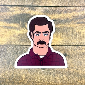 Ron Swanson Waterproof Sticker