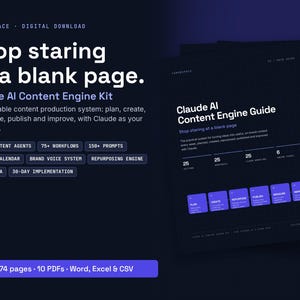 Claude AI Content Planner Kit, 30-Day System, Repurposing Guide (PDF + Excel)