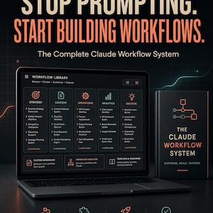 Claude Workflow System, AI-promptmallar för företag, innehåll, forskning och produktivitet, omedelbar digital nedladdning