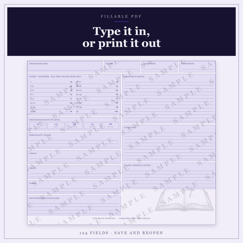 DnD Wizard Character Sheet 5e | Fillable and Printable PDF, Wizard Class Sheet for Dungeon Master Gifts image 7