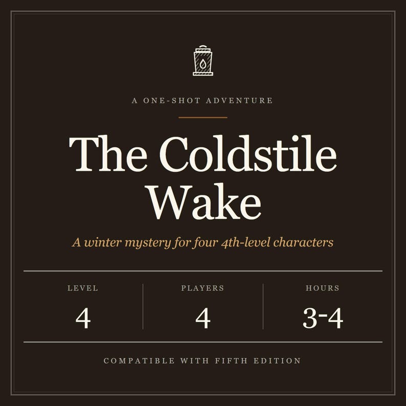 Coldstile Wake Winter Mystery DnD-äventyr (Nivå 4, 4 spelare) (Digital nedladdning) bild 1