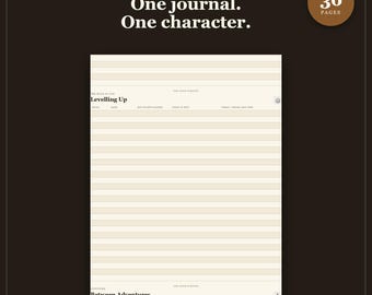 D&D Personagedagboek 5e | 36 pagina's tellend printbaar campagnenotitieboek, sessielogboek en personageblad voor Dungeon Master-cadeaus