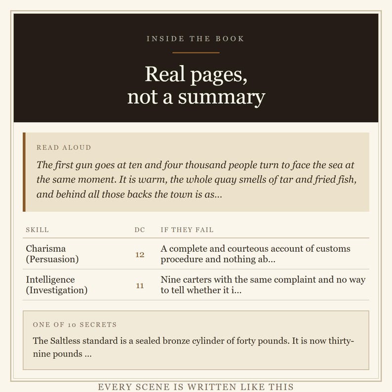 The Saltless Regatta DnD 5e Heist Adventure – Level 4, 4 Players (Digital Download) image 4