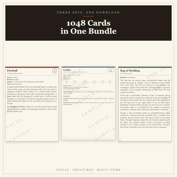 DnD 5e Card Bundle