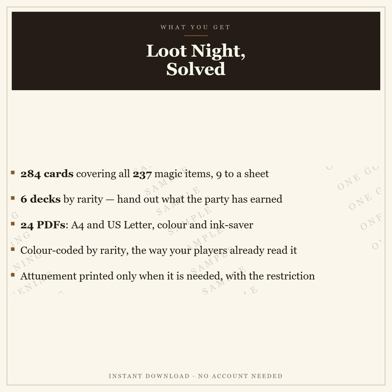 DnD Magic Item Cards 5e | 2014 and 2024 Editions, Illustrated Backs, Printable Dungeon Master Gifts image 5